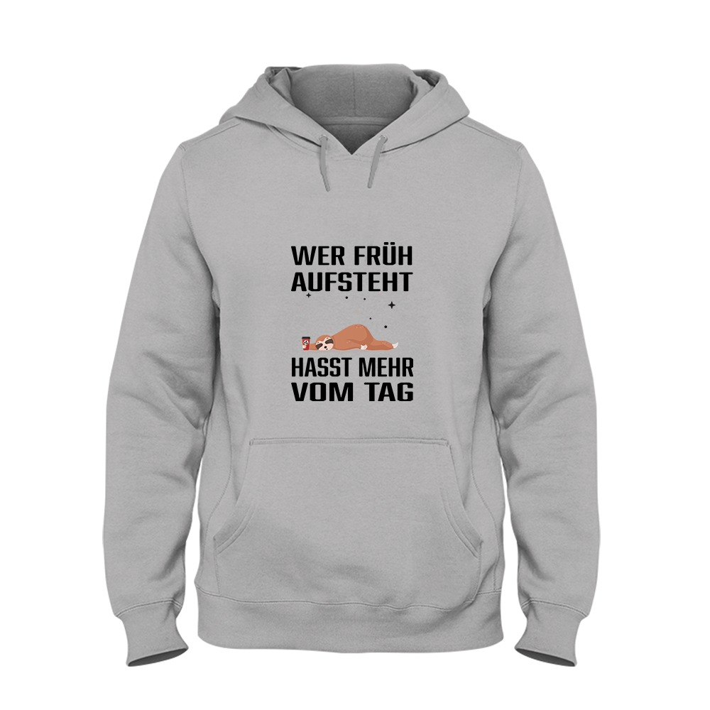 Hoodie Wer früh aufsteht hasst mehr vom Tag - Schwarzer - Kaffee