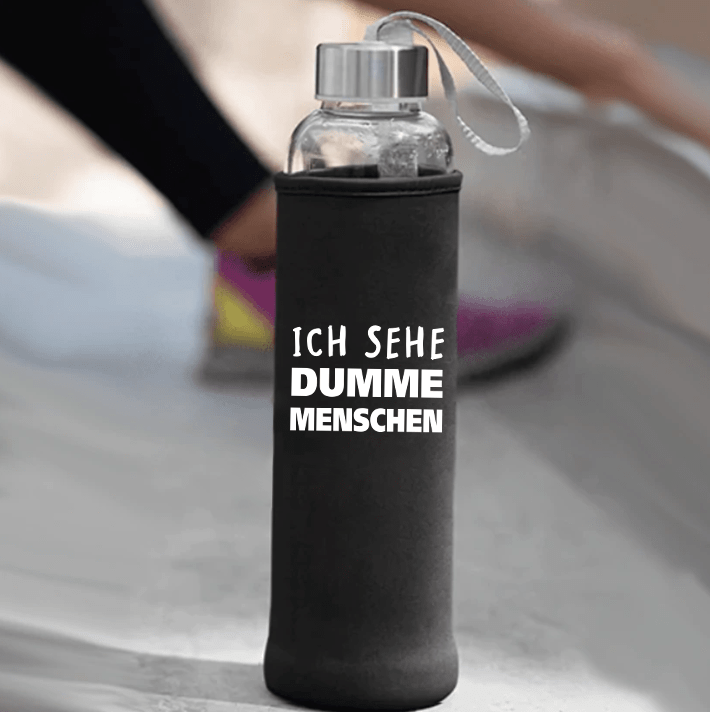 Ich sehe dumme Menschen Trinkflasche 500ml - Schwarzer - Kaffee