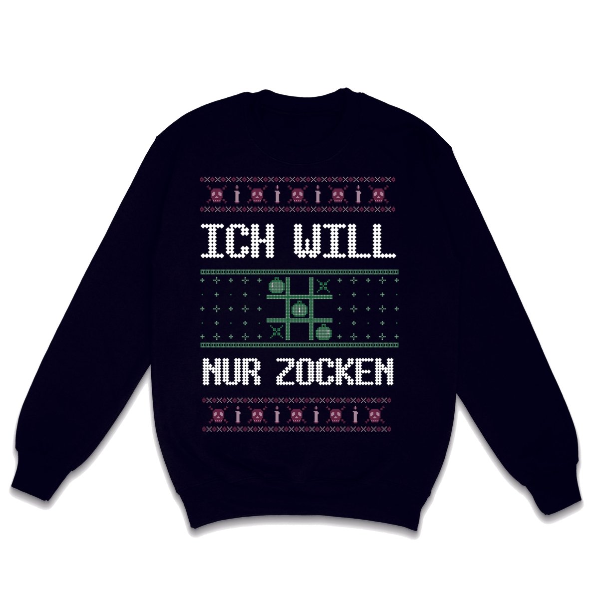 ICH WILL NUR ZOCKEN WEIHNACHTSSWEATSHIRT WEIHNACHTEN - Schwarzer - Kaffee