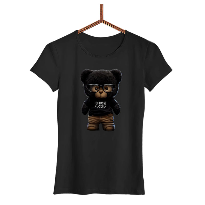 Damen T-Shirt Teddybär Ich hasse Menschen