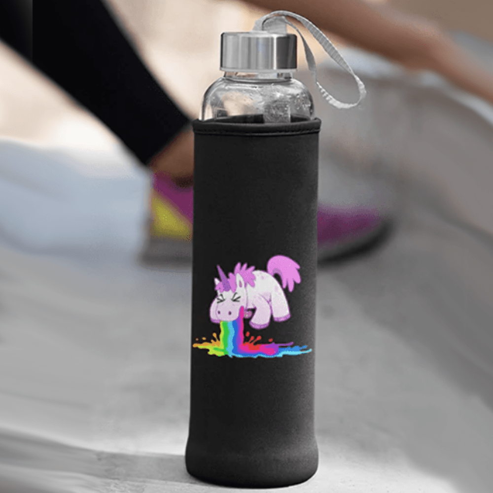 kotzendes Einhorn Trinkflasche 500ml - Schwarzer - Kaffee