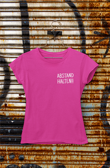 Damen T-Shirt Abstand halten Pocket Edition