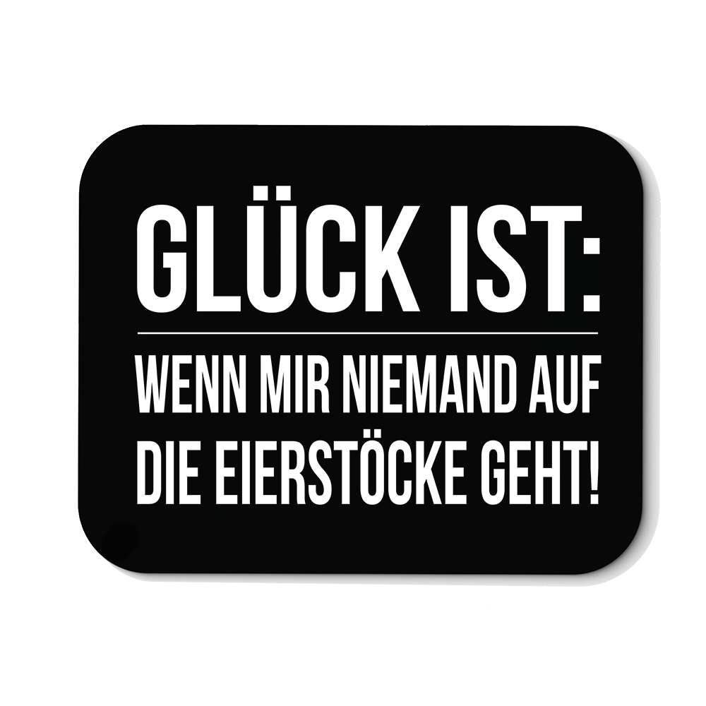 Mousepad Glück ist Eierstöcke - Schwarzer - Kaffee