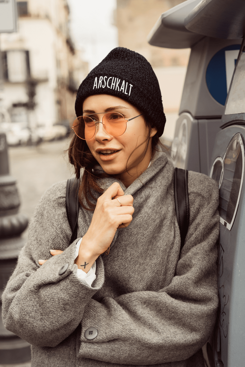 Mütze Arschkalt - Schwarzer - Kaffee