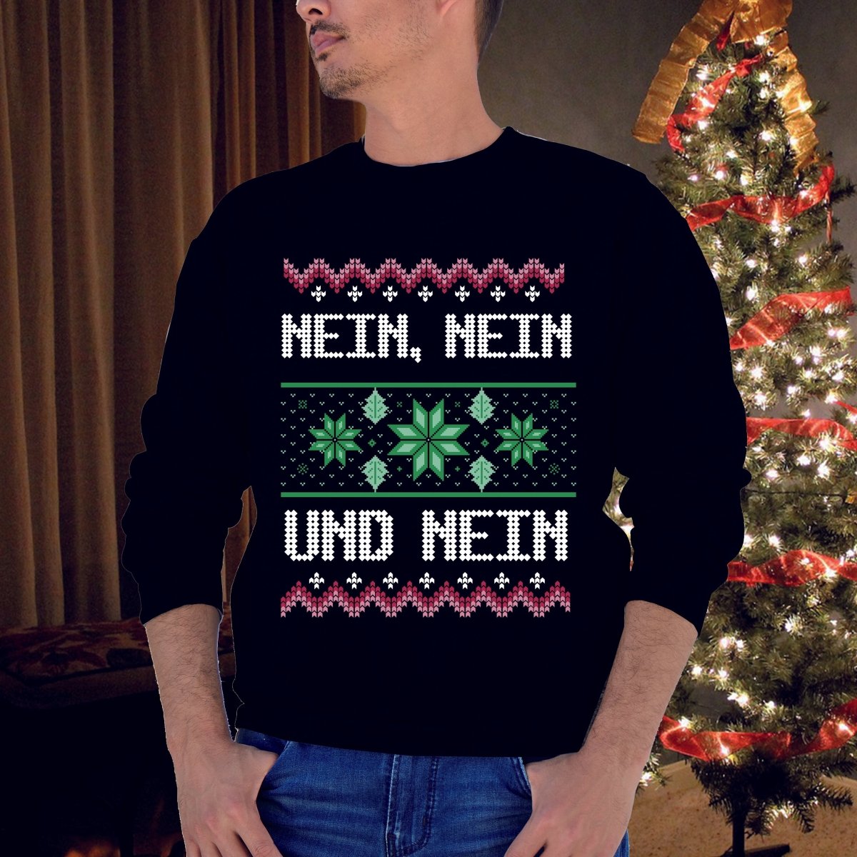 NEIN NEIN UND NEIN WEIHNACHTSSWEATSHIRT WEIHNACHTEN - Schwarzer - Kaffee