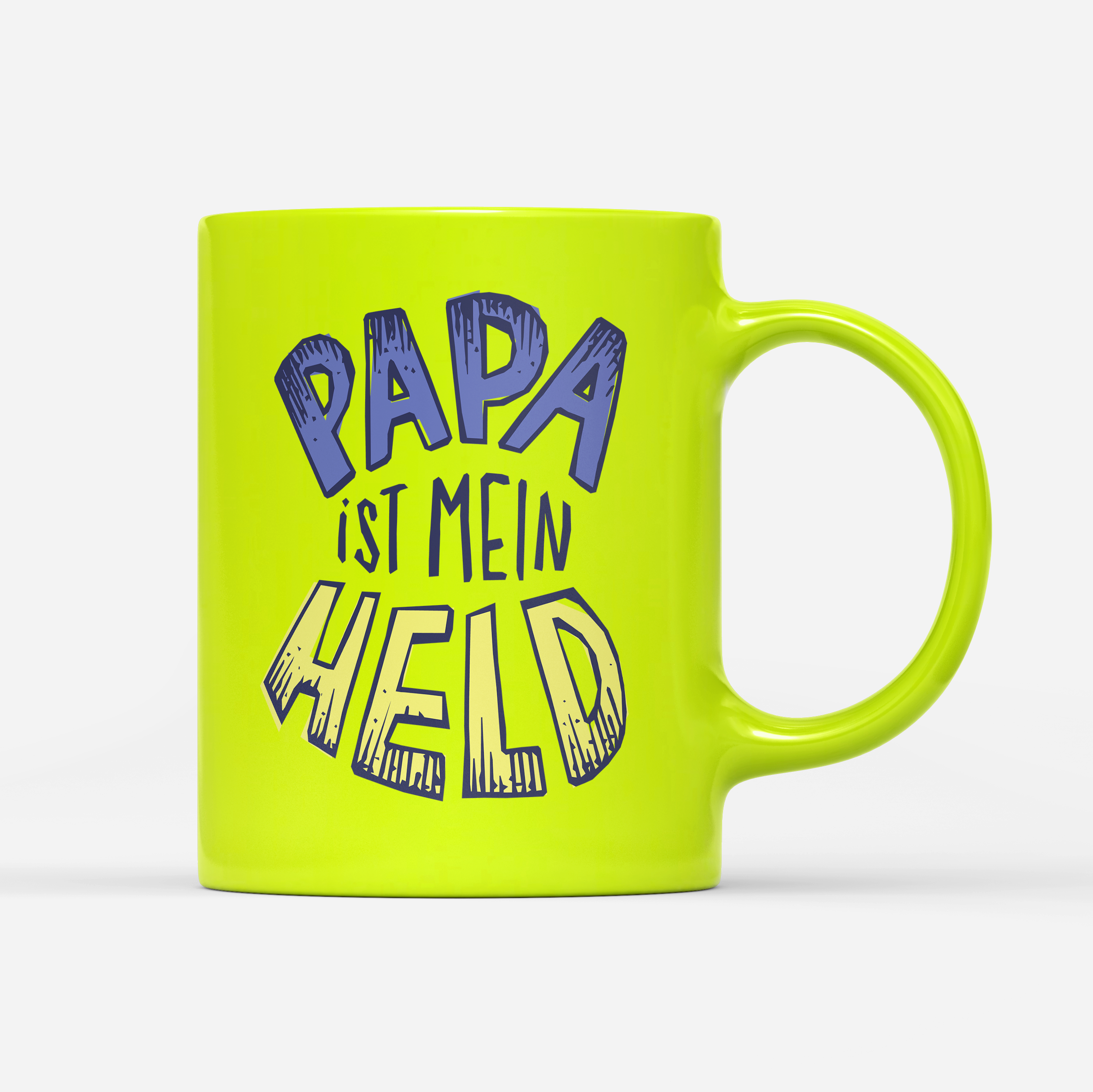 Tasse Neon Papa ist mein Held