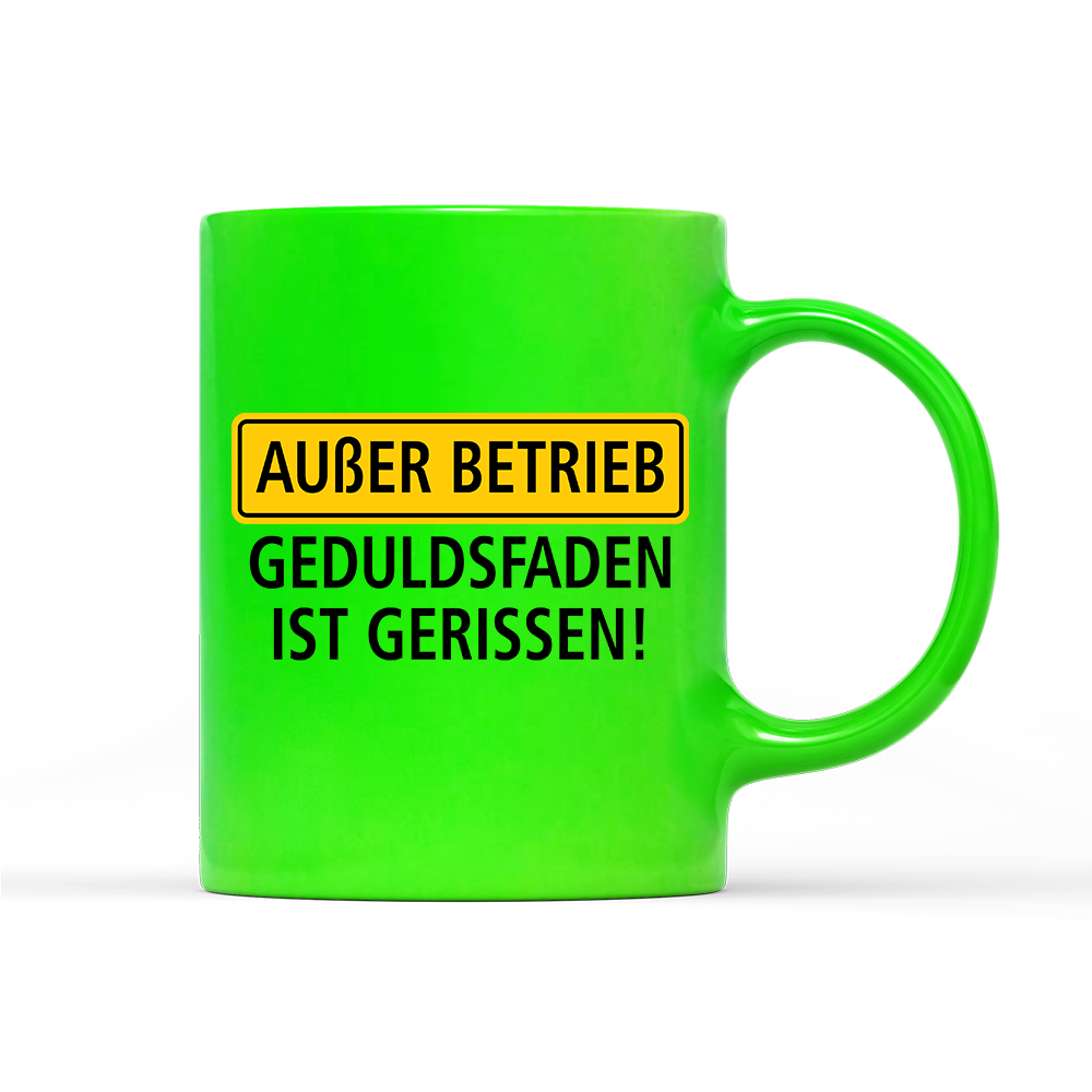 Tasse Neon Außer Betrieb