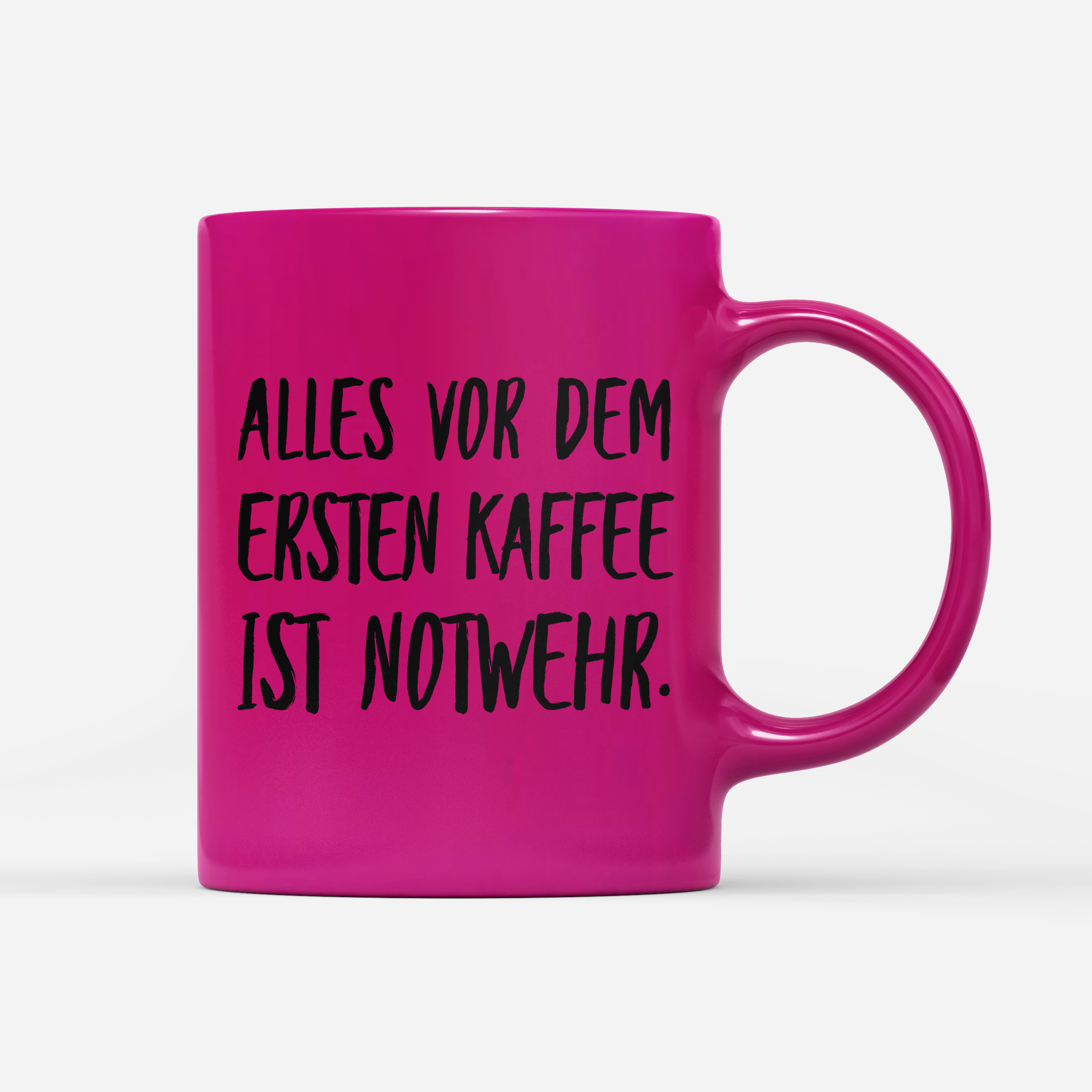 Tasse Neon Alles vor dem ersten Kaffee ist Notwehr