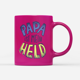 Tasse Neon Papa ist mein Held