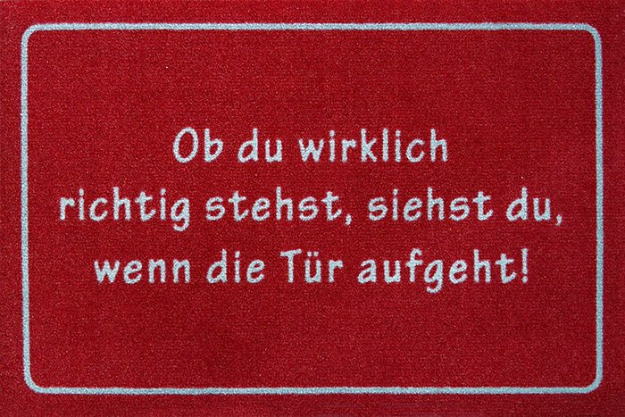 Ob du wirklich richtig stehst - Rot Fußmatte - Schwarzer - Kaffee