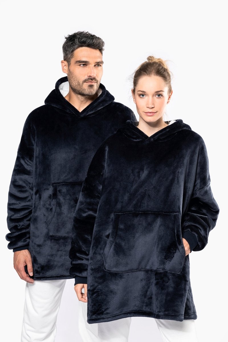 Poncho Decke Hooded - Schwarzer - Kaffee