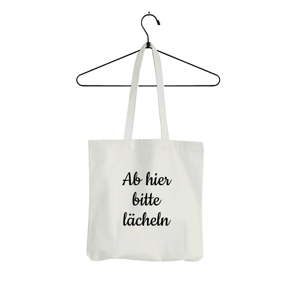 Tasche Ab hier bitte lächeln - Schwarzer - Kaffee