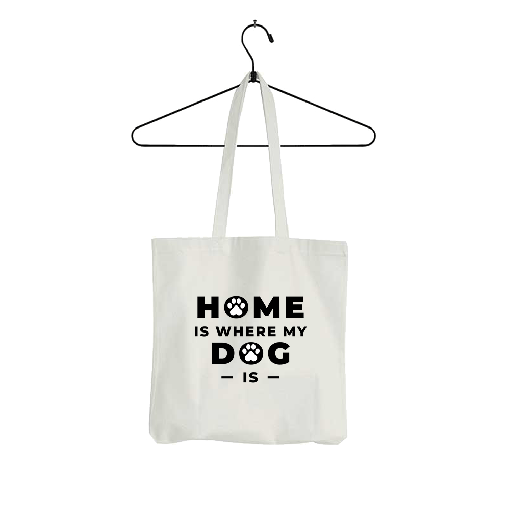 Tasche Home is where my Dog is - Schwarzer - Kaffee