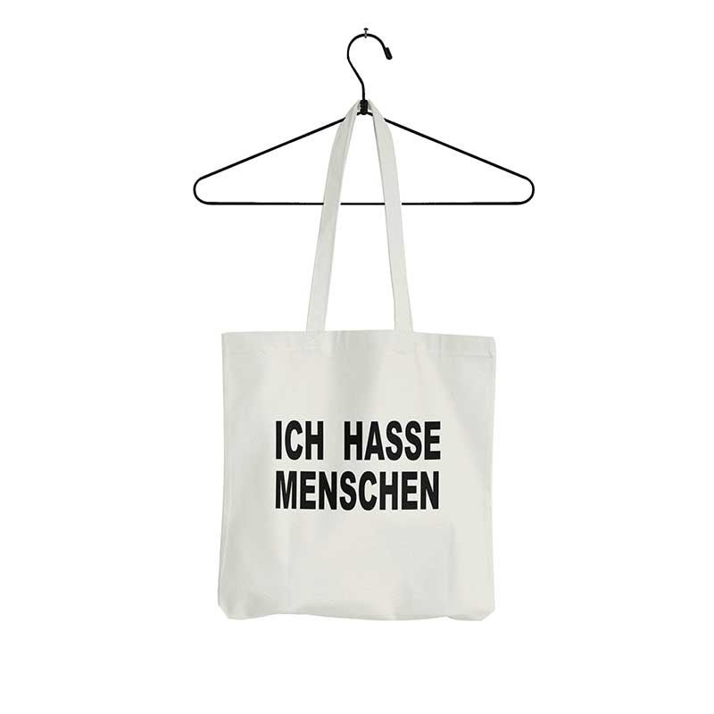 Tasche Ich hasse Menschen - Schwarzer - Kaffee
