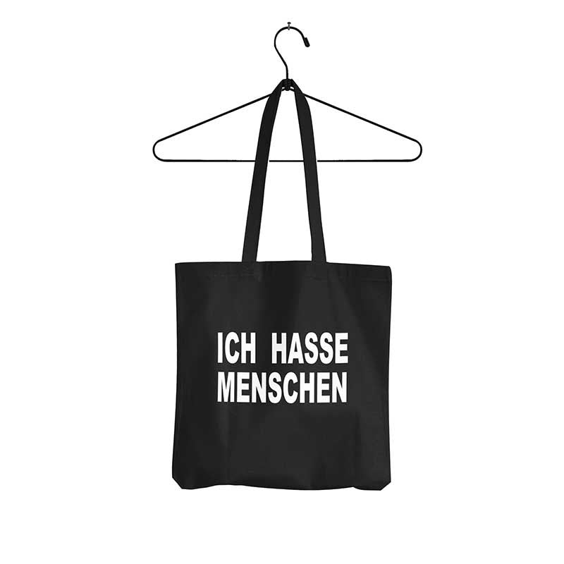 Tasche Ich hasse Menschen - Schwarzer - Kaffee