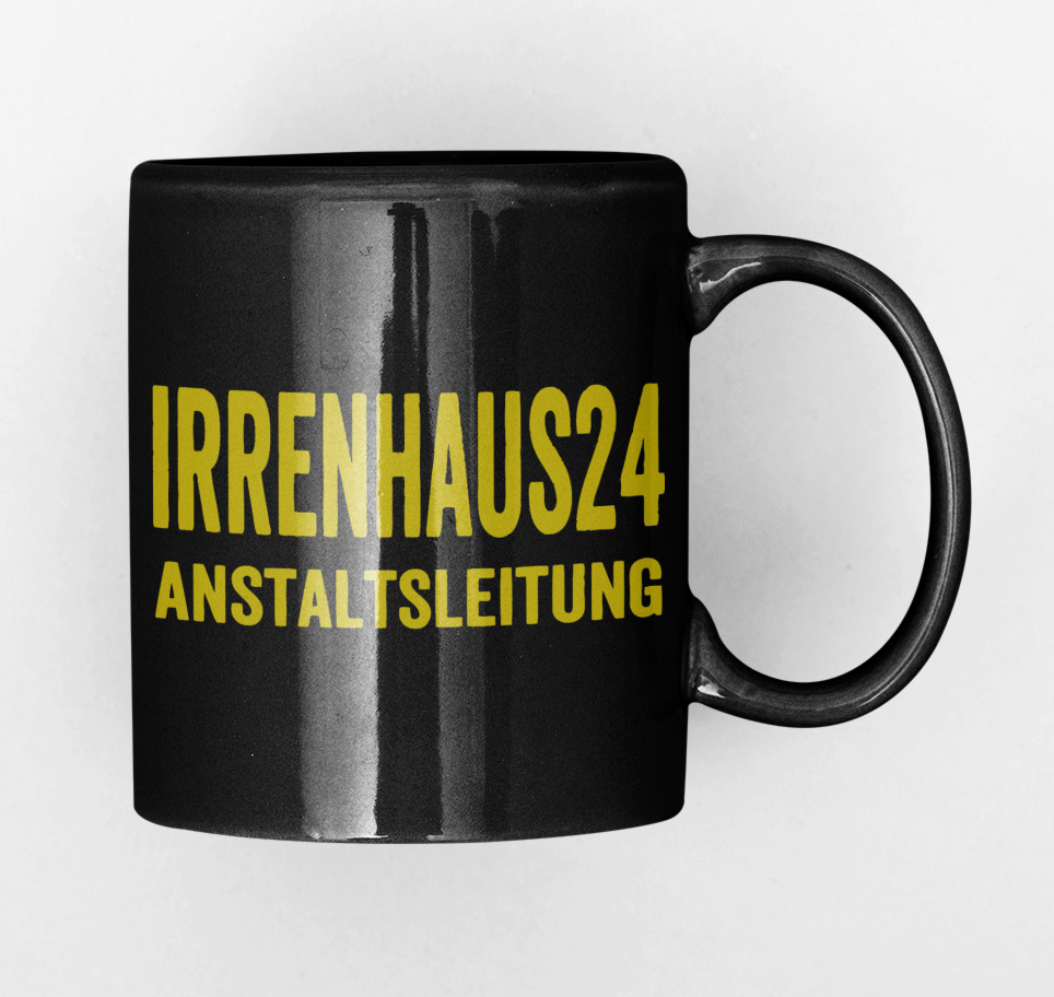 Tasse Black Edition Irrenhaus24 LETSGETGOLD - Schwarzer - Kaffee