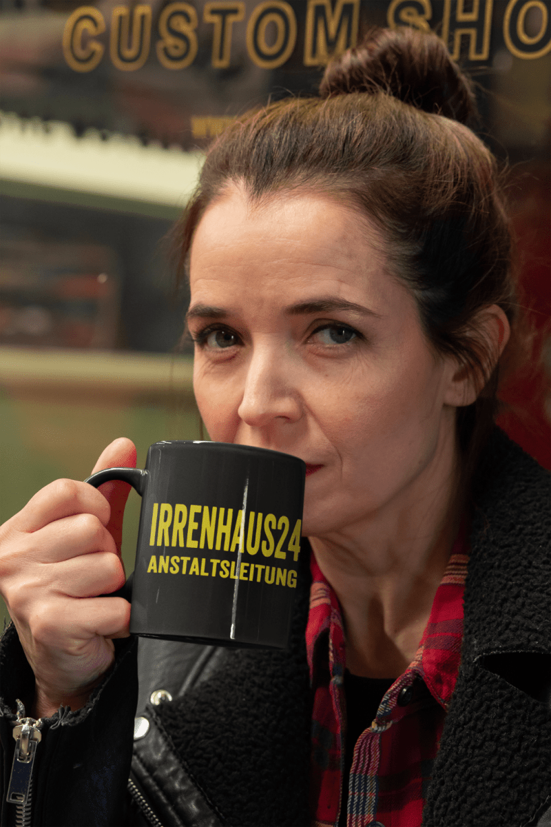 Tasse Black Edition Irrenhaus24 LETSGETGOLD - Schwarzer - Kaffee