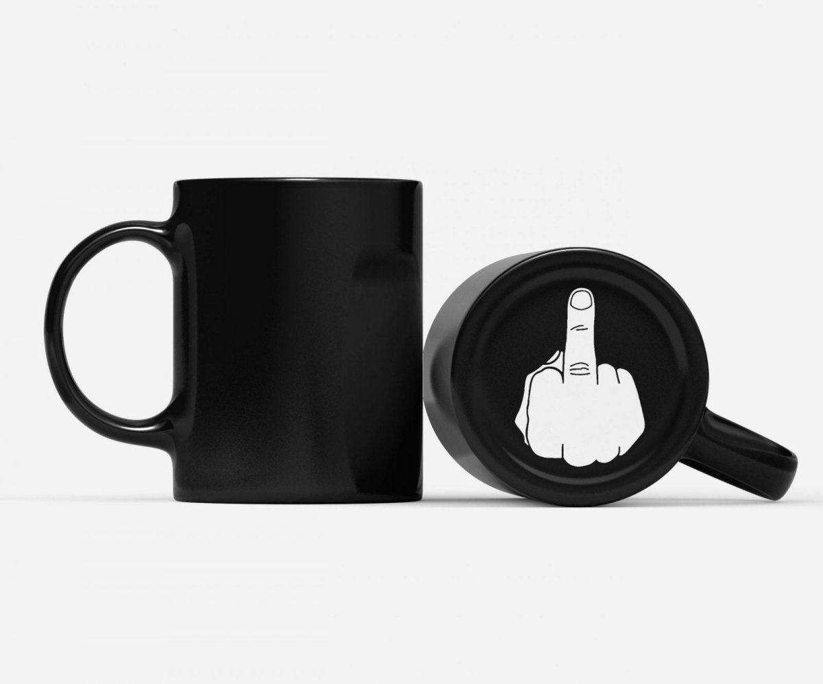 Tasse Black Edition Pur Mittelfinger - Schwarzer - Kaffee