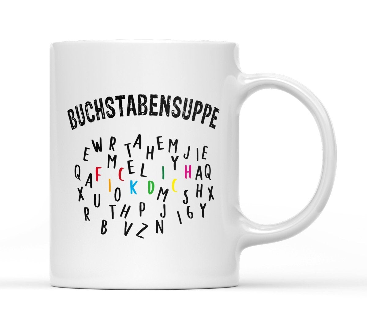 Tasse Buchstabensuppe - Schwarzer - Kaffee
