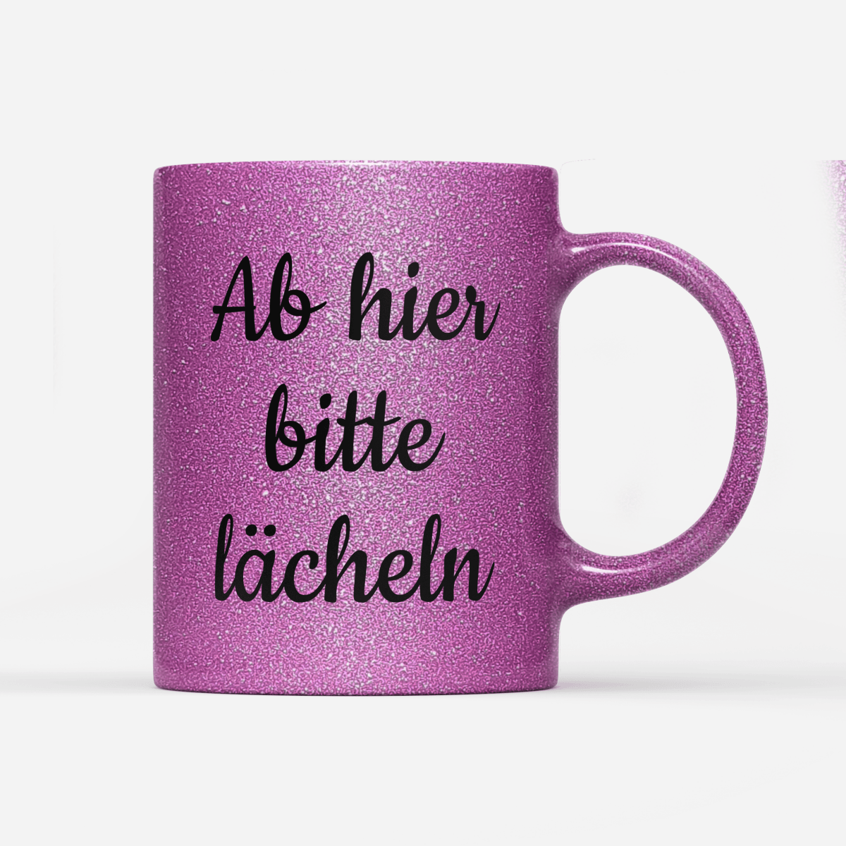 Tasse Glitzer Edition Ab hier bitte lächeln - Schwarzer - Kaffee