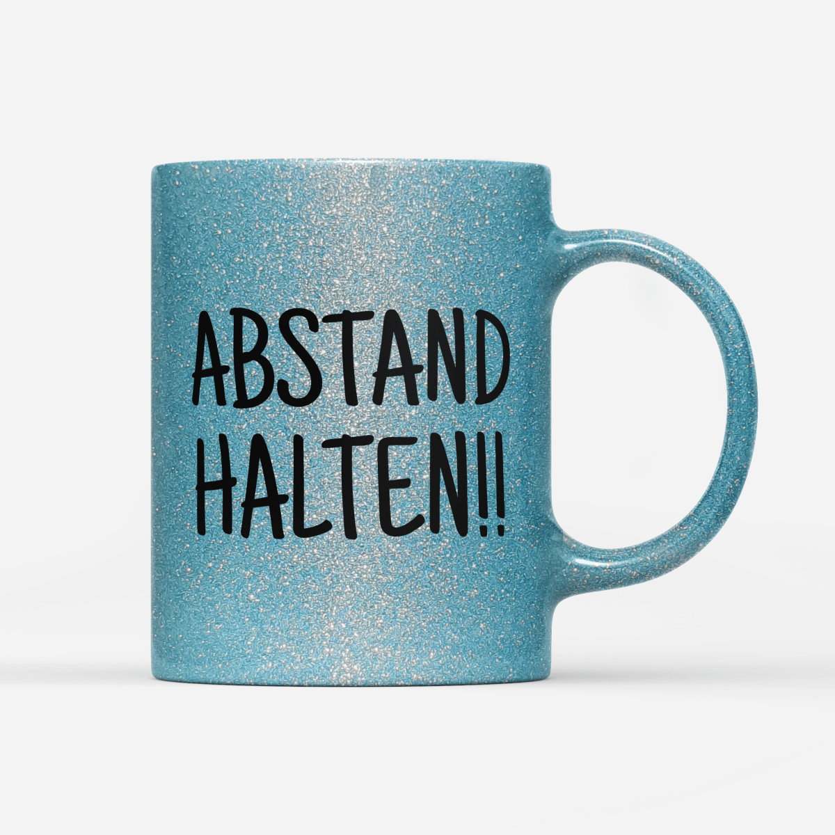 Tasse Glitzer Edition Abstand halten - Schwarzer - Kaffee