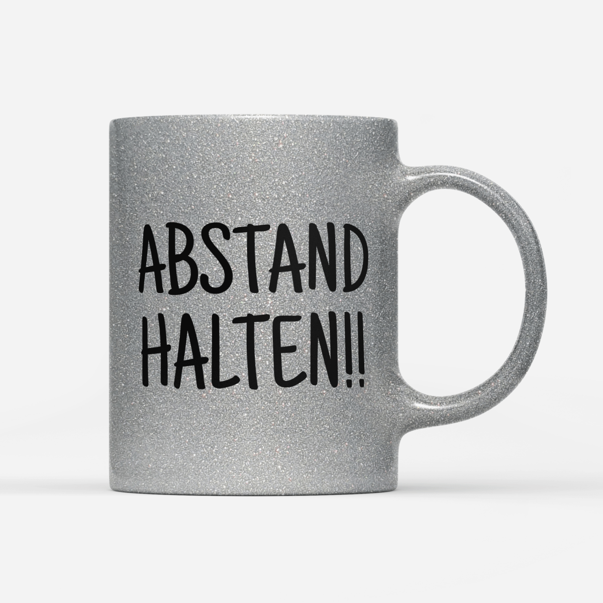 Tasse Glitzer Edition Abstand halten - Schwarzer - Kaffee