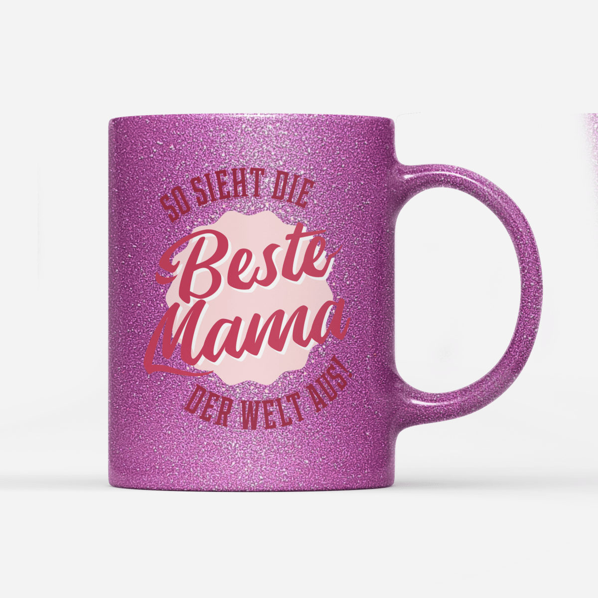 Tasse Glitzer Edition Beste Mama der Welt - Schwarzer - Kaffee