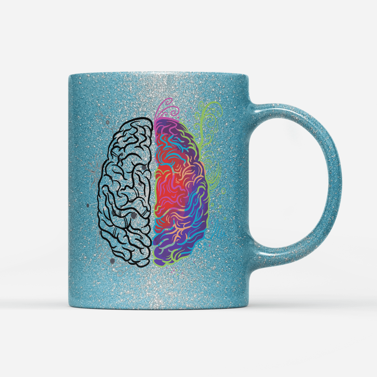 Tasse Glitzer Edition Brain - Schwarzer - Kaffee