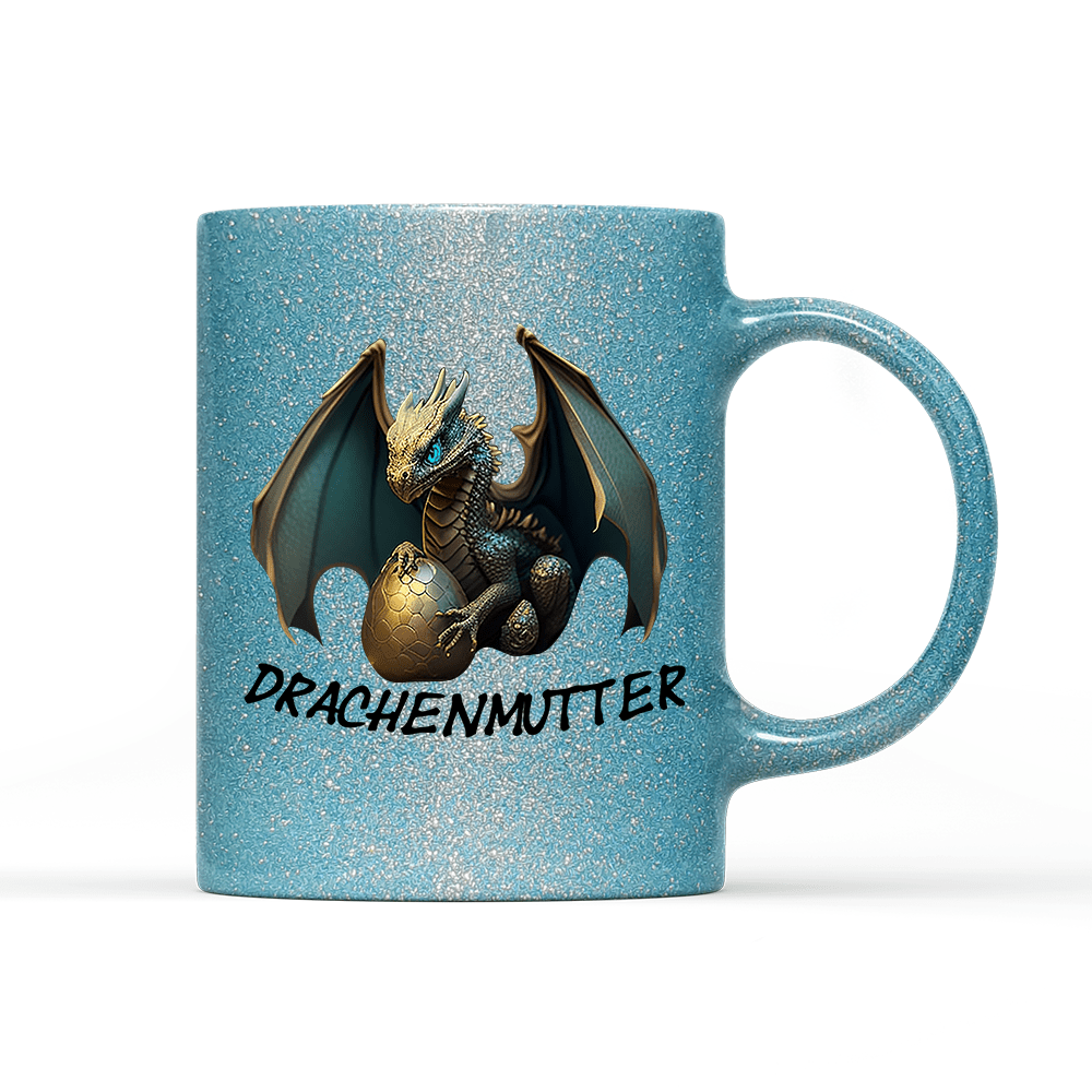 Tasse Glitzer Edition Drachenmutter - Schwarzer - Kaffee