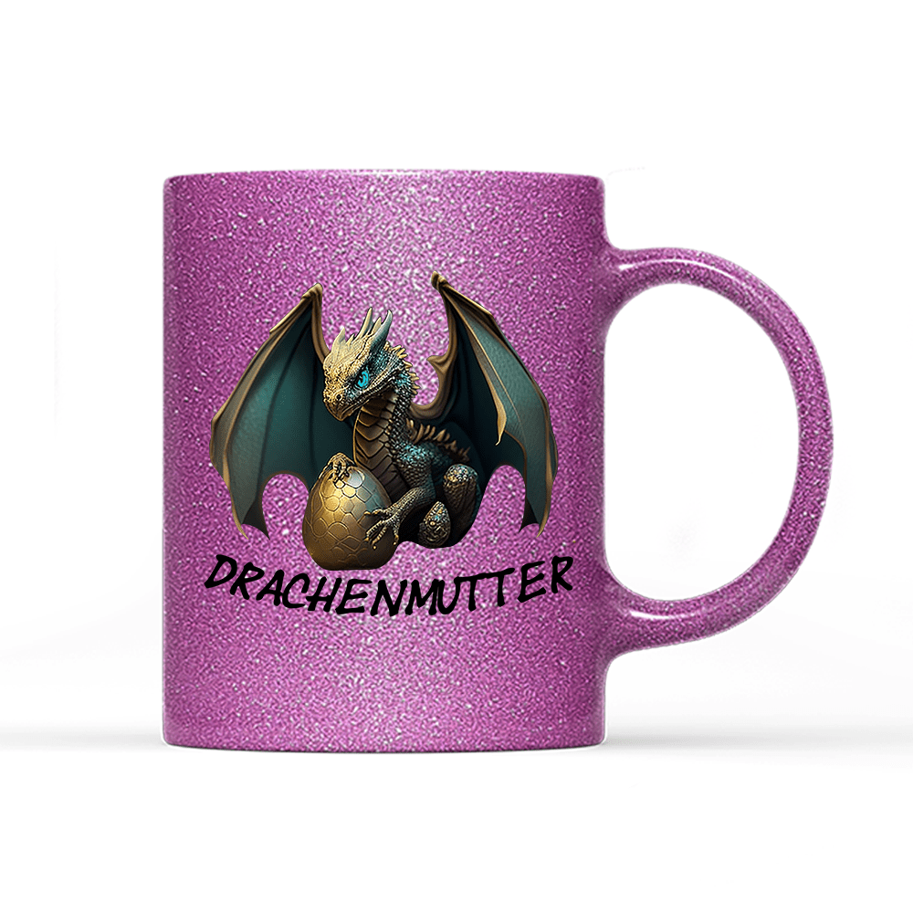 Tasse Glitzer Edition Drachenmutter - Schwarzer - Kaffee