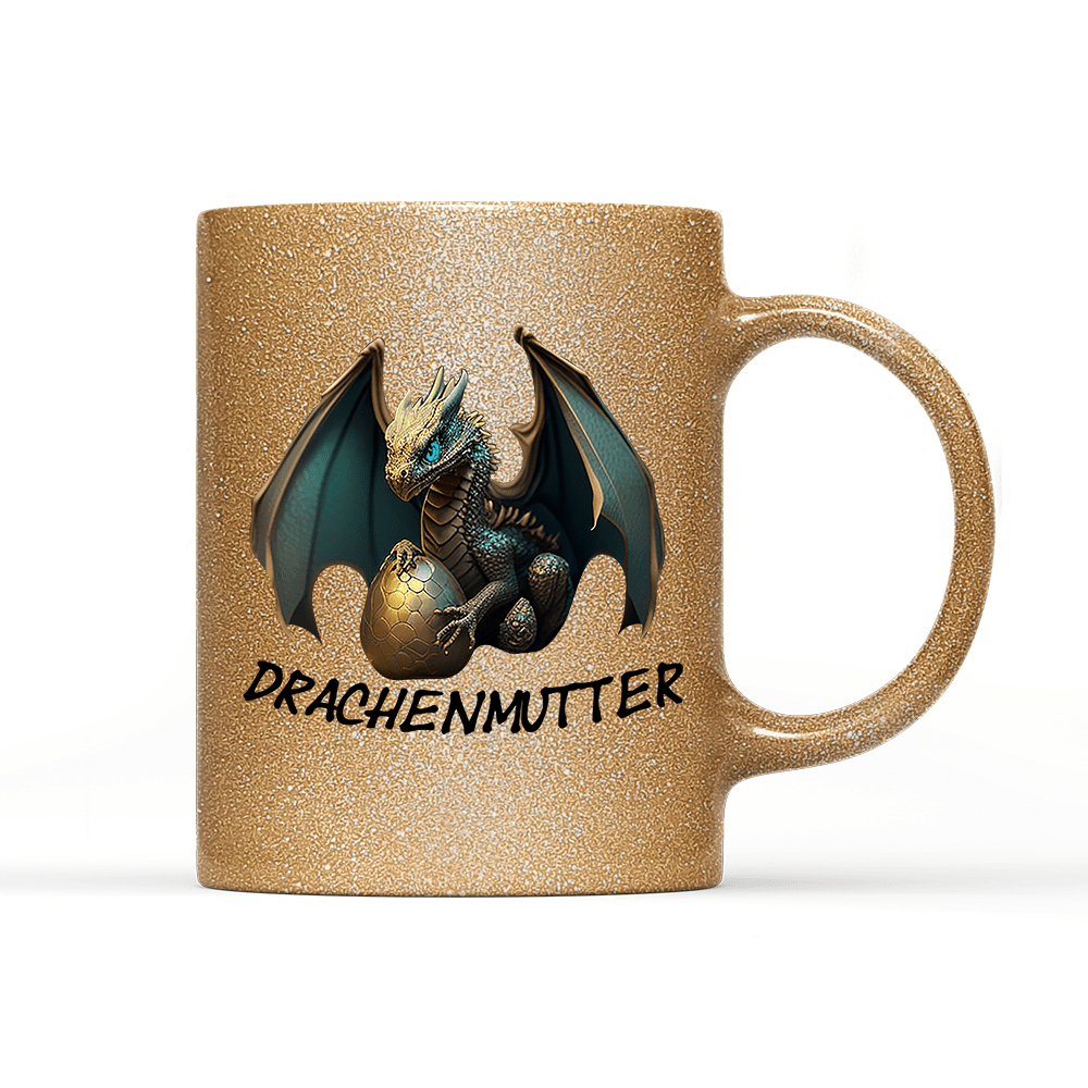 Tasse Glitzer Edition Drachenmutter - Schwarzer - Kaffee