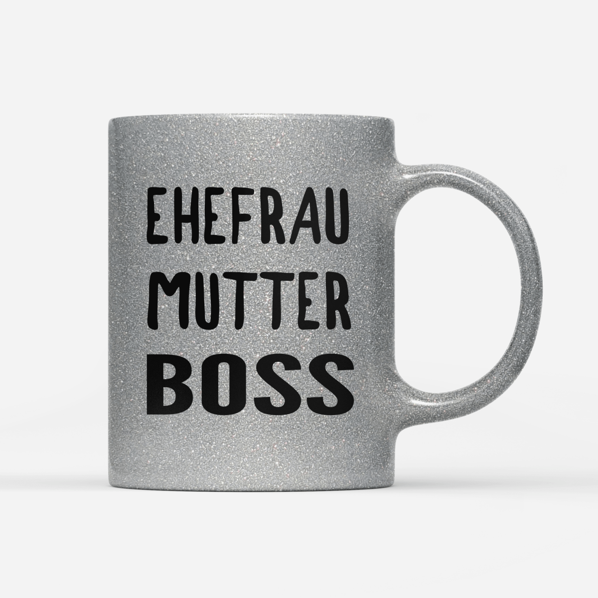 Tasse Glitzer Edition Ehefrau Mutter Boss - Schwarzer - Kaffee