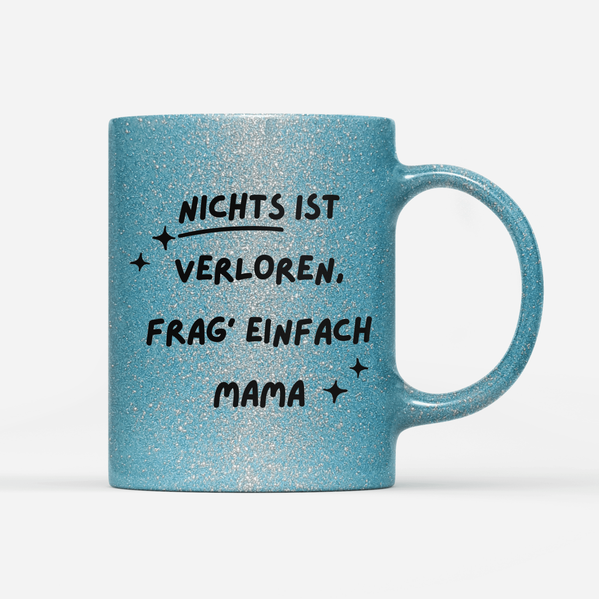 Tasse Glitzer Edition Frag Mama - Schwarzer - Kaffee