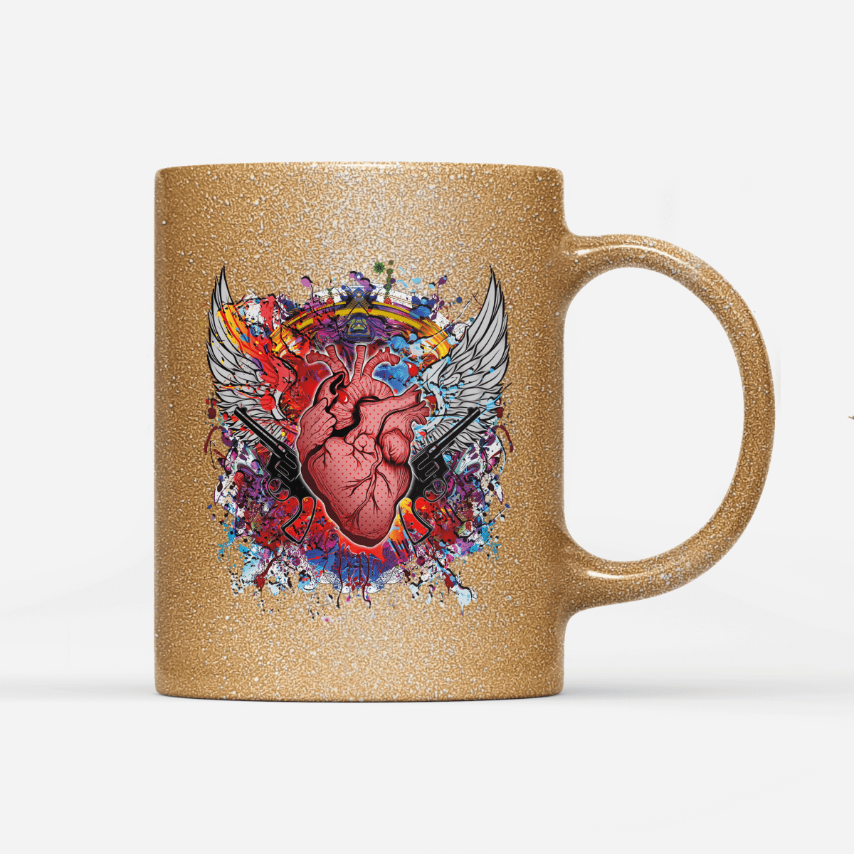 Tasse Glitzer Edition Heart - Schwarzer - Kaffee