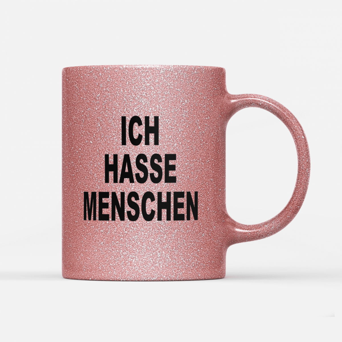 Tasse Glitzer Edition Ich hasse Menschen V2 - Schwarzer - Kaffee