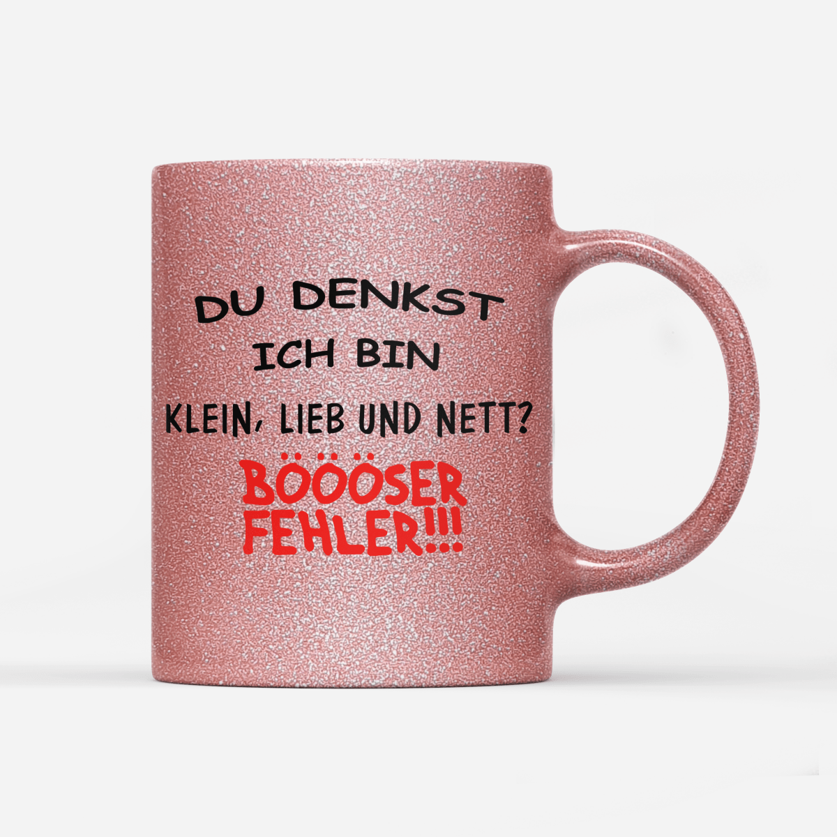 Tasse Glitzer Edition Klein, lieb und nett - Schwarzer - Kaffee