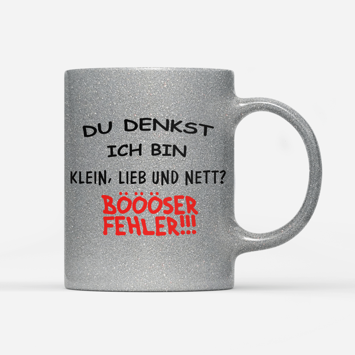 Tasse Glitzer Edition Klein, lieb und nett - Schwarzer - Kaffee