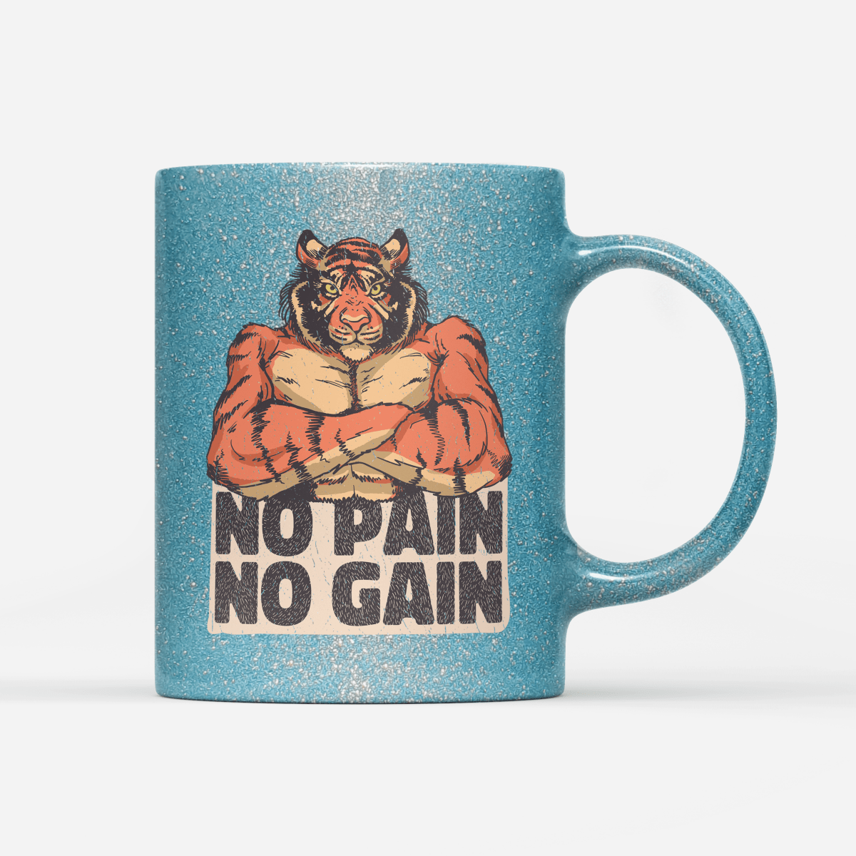 Tasse Glitzer Edition No Pain No Gain - Schwarzer - Kaffee