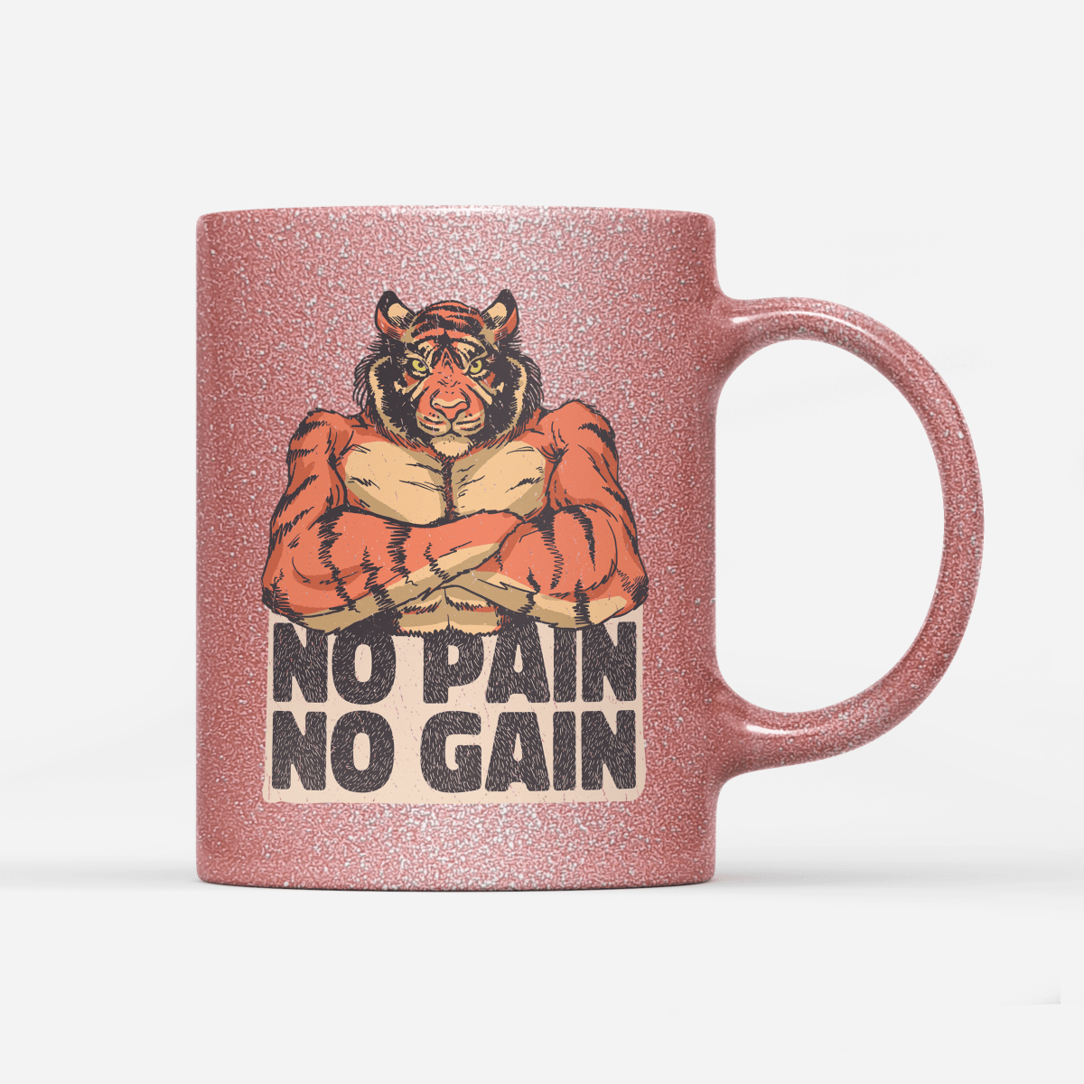Tasse Glitzer Edition No Pain No Gain - Schwarzer - Kaffee