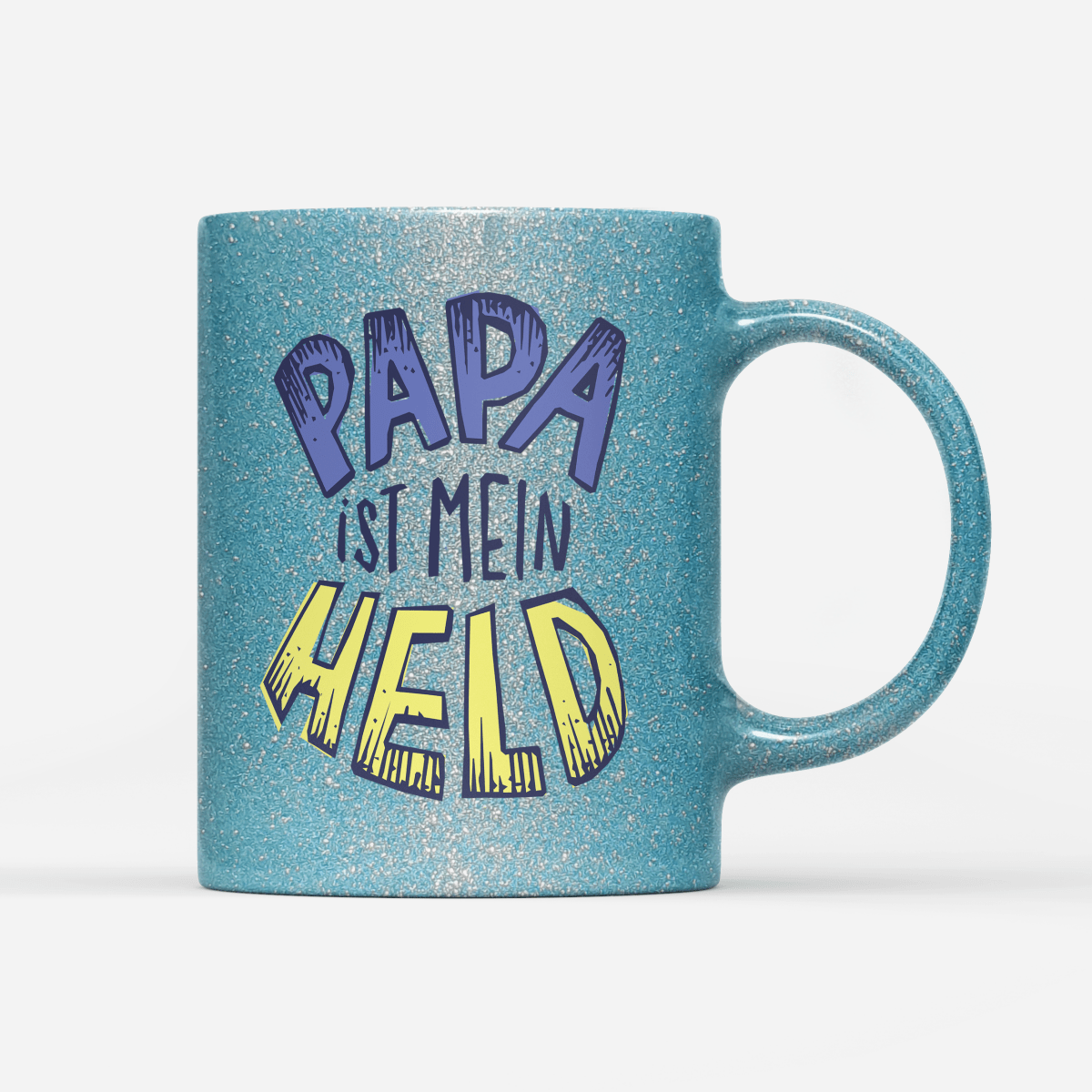 Tasse Glitzer Edition Papa ist mein Held - Schwarzer - Kaffee