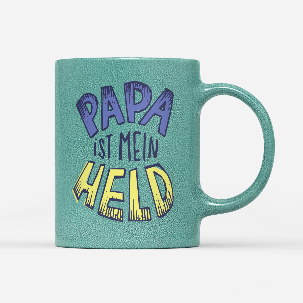 Tasse Glitzer Edition Papa ist mein Held - Schwarzer - Kaffee