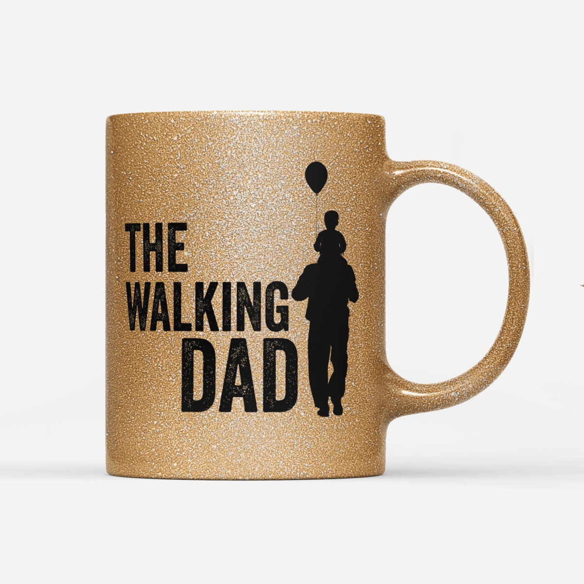 Tasse Glitzer Edition Walking Dad - Schwarzer - Kaffee