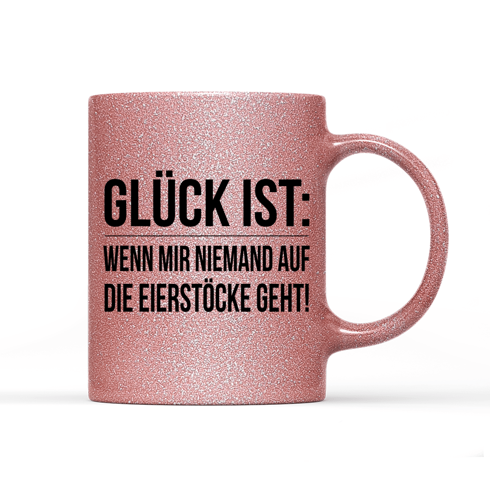 Tasse Glitzer Glück ist Eierstöcke - Schwarzer - Kaffee