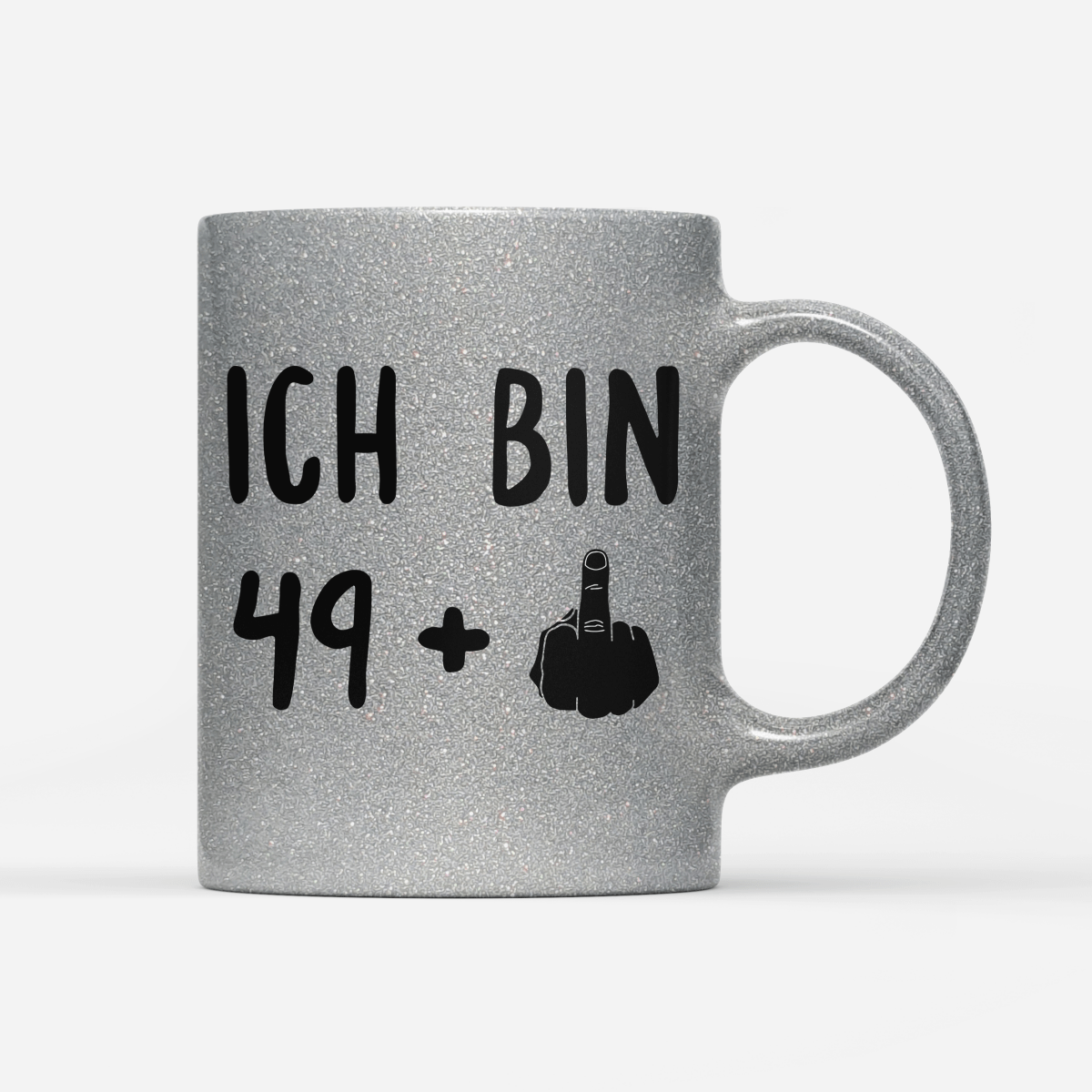 Tasse Glitzer Ich bin 49+ - Schwarzer - Kaffee