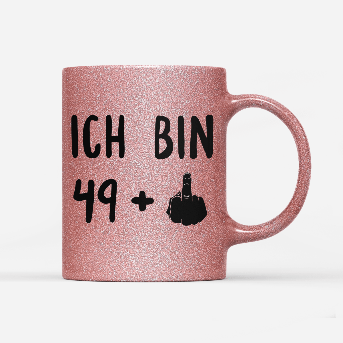 Tasse Glitzer Ich bin 49+ - Schwarzer - Kaffee