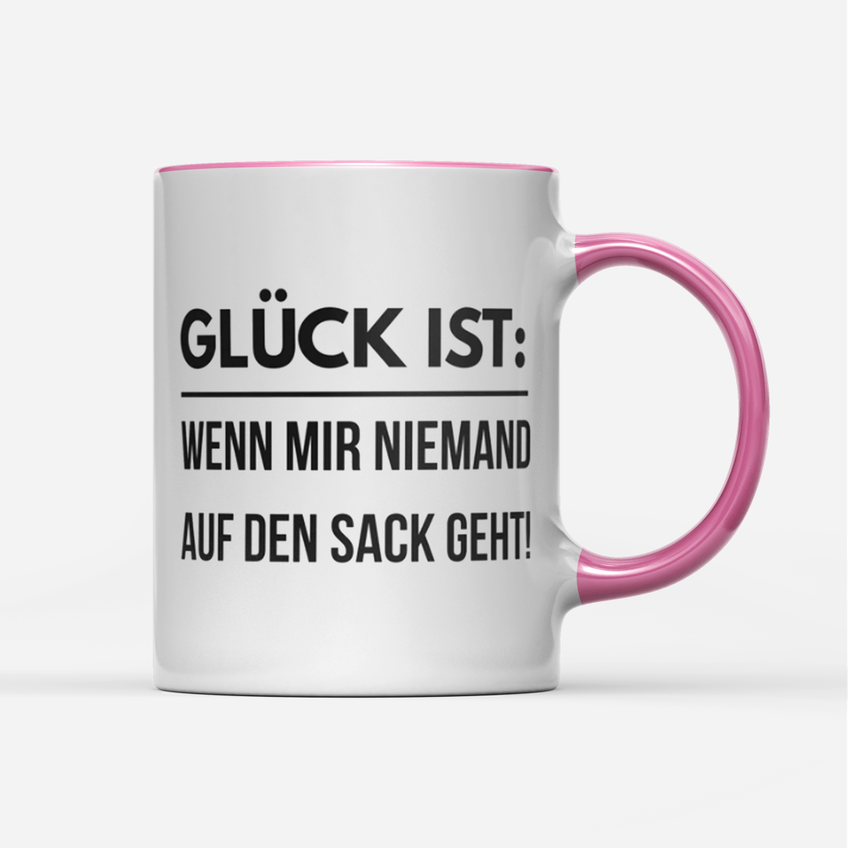 Tasse Glück ist wenn mir niemand auf den Sack geht - Schwarzer - Kaffee