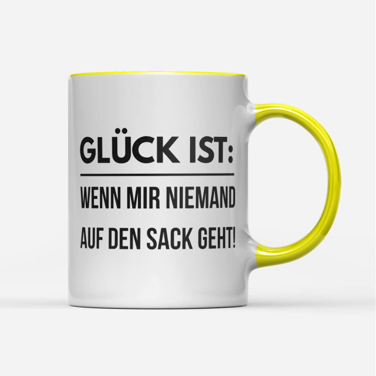 Tasse Glück ist wenn mir niemand auf den Sack geht - Schwarzer - Kaffee