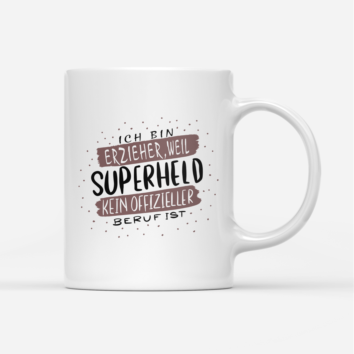 Tasse Ich bin Erzieher weil Superheld kein offizieller Beruf ist - Schwarzer - Kaffee
