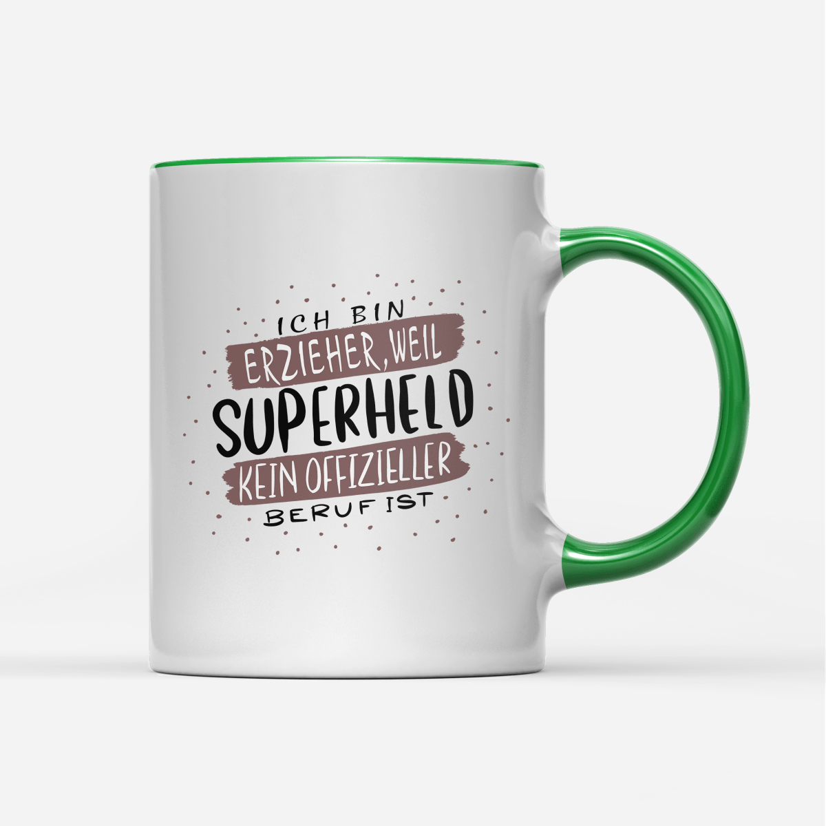 Tasse Ich bin Erzieher weil Superheld kein offizieller Beruf ist - Schwarzer - Kaffee