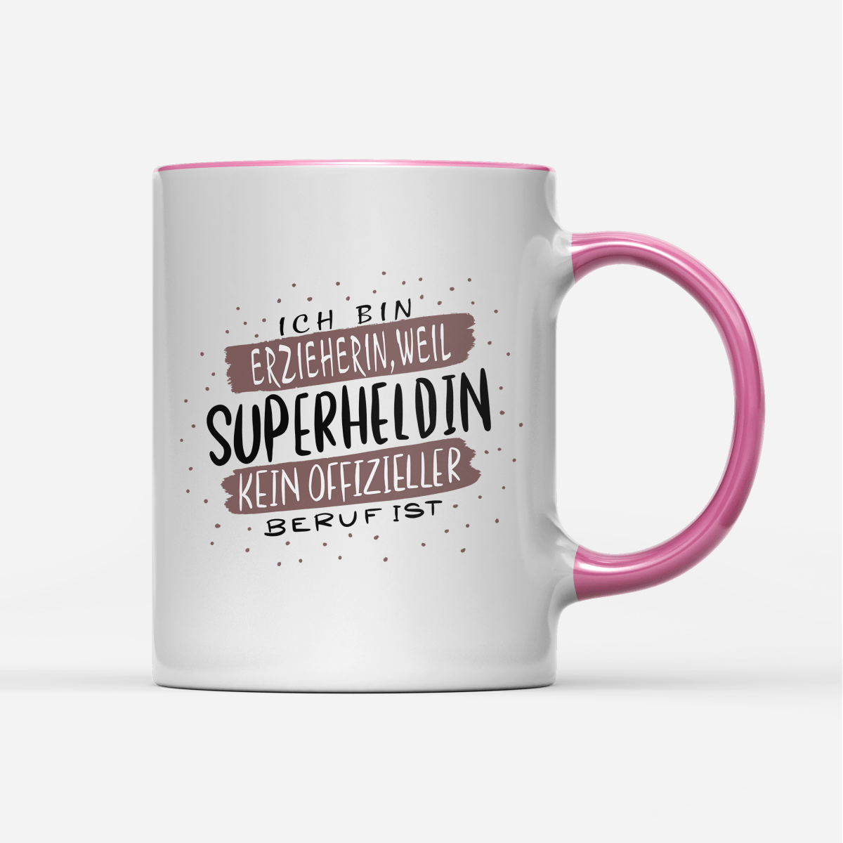 Tasse Ich bin Erzieherin weil Superheldin kein offizieller Beruf ist - Schwarzer - Kaffee